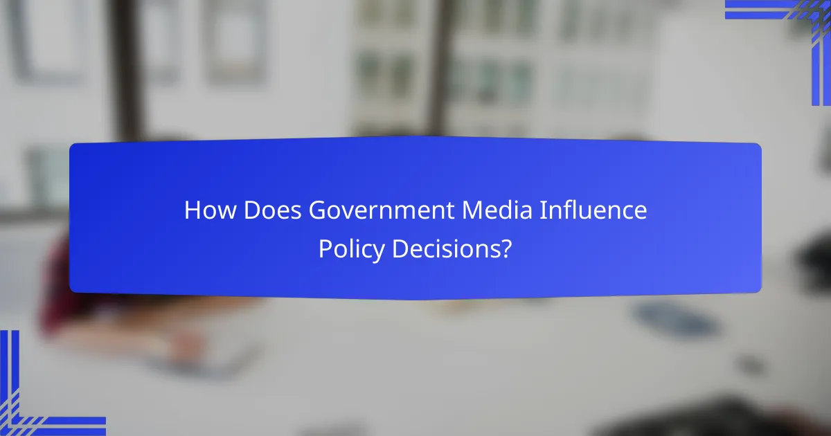 How Does Government Media Influence Policy Decisions?