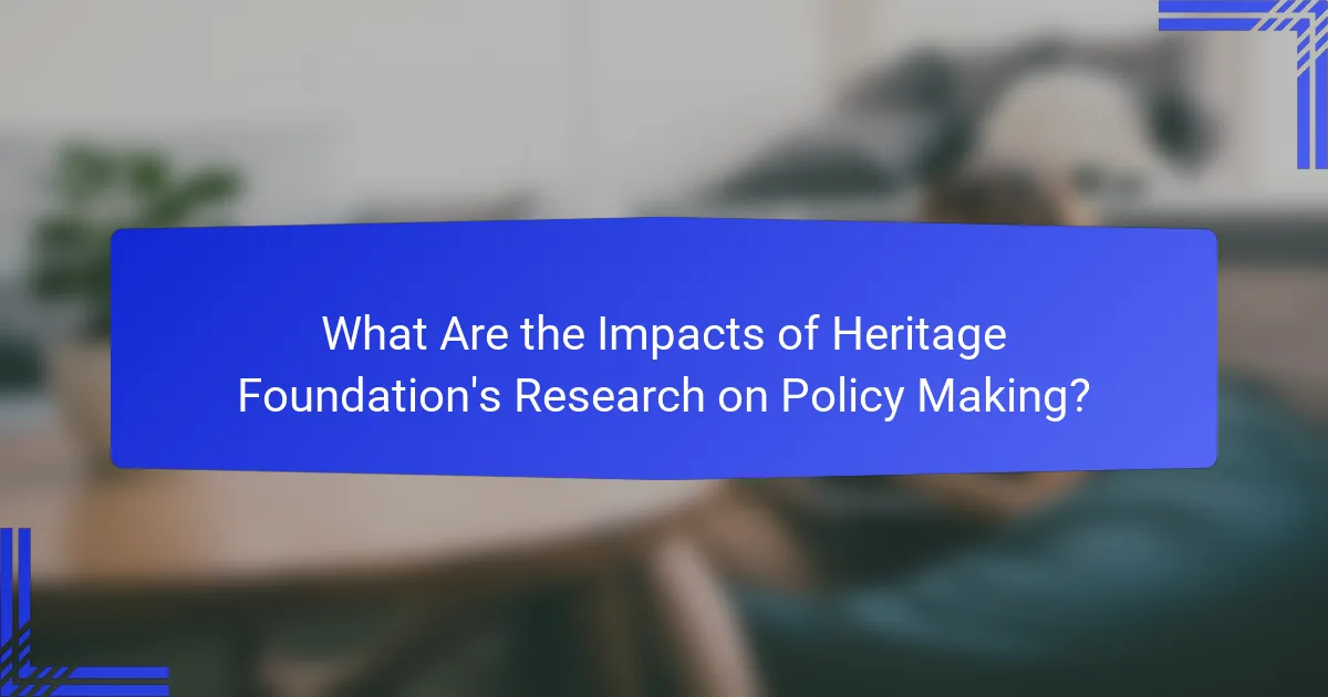 What Are the Impacts of Heritage Foundation's Research on Policy Making?