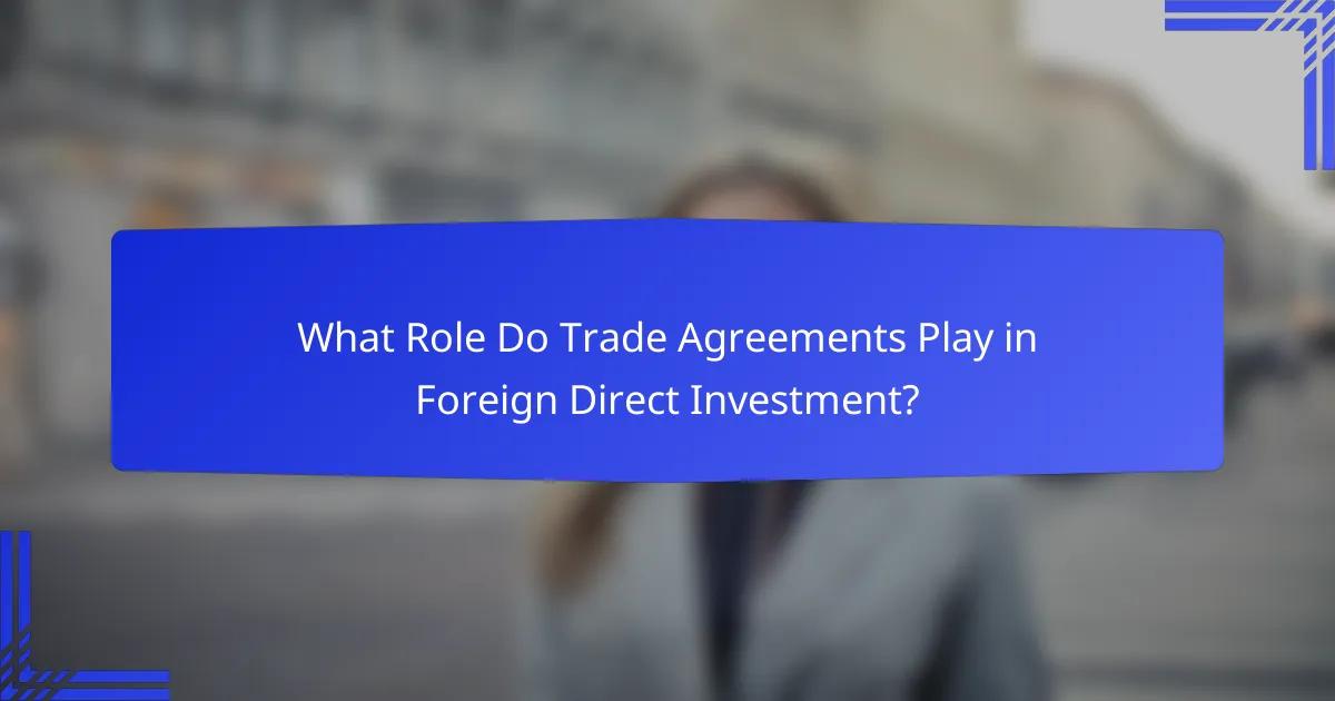 What Role Do Trade Agreements Play in Foreign Direct Investment?