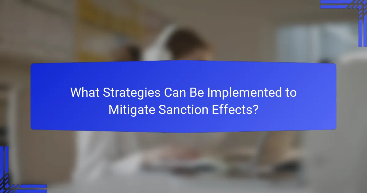 What Strategies Can Be Implemented to Mitigate Sanction Effects?